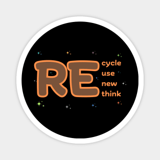 Recycle Reuse Renew Rethink Magnet